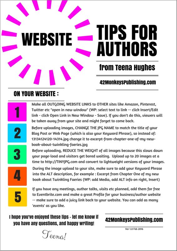 Website Tips for Authors